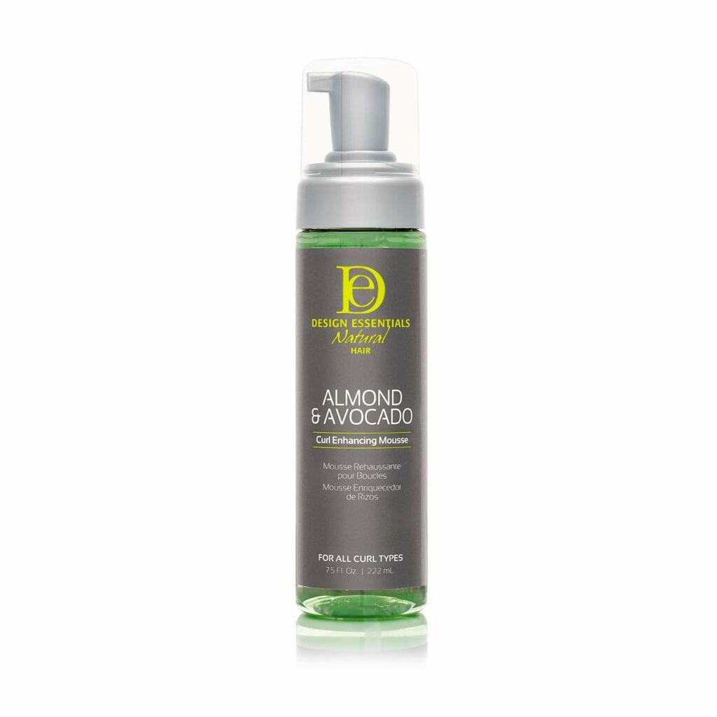 Design Essentials Natural Curl Enhancing Mousse Quick Drying Must Have for Perfectly Defined Luminous Curls Almond Avocado Collection