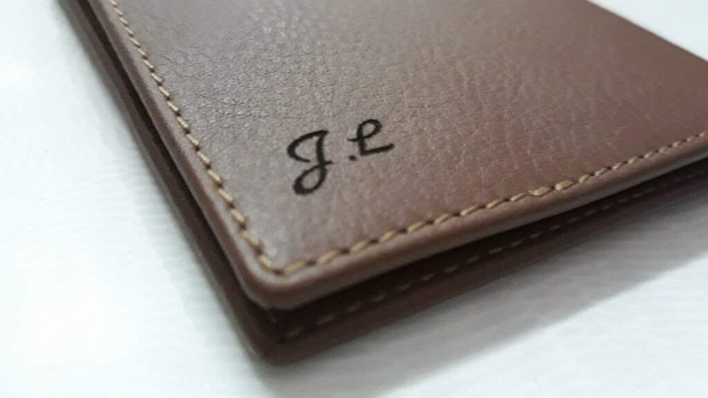 Harber London Leather Bifold Wallet Initials custom print