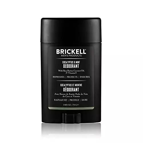 Brickell Men's Products Natural Deodorant For Men, Natural and Organic, Aluminum, Alcohol, and Baking Soda Free, 2.65 Ounce, Eucalyptus & Mint