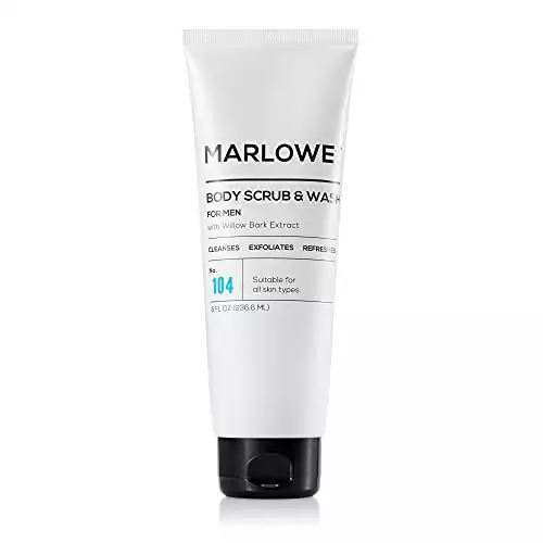 MARLOWE. No. 104 Men's 2-in-1 Body Wash & Scrub 8 Oz Made with Willow Bark Extract