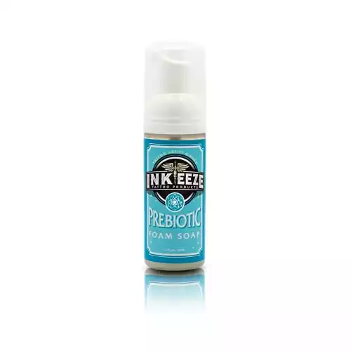INK-EEZE Tattoo Prebiotic Foam Soap for Artist Application and Aftercare, All Purpose Tattoo Soap, 1.7oz