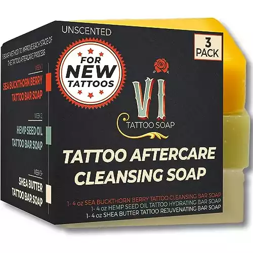 VI Tattoo Soap- Tattoo Aftercare Soap, Gentle Formula for Care & Cleansing of New Tattoos