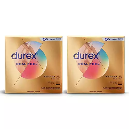 Durex Avanti Bare Real Feel Condoms, Non Latex Lubricated Condoms for Men with Natural Skin