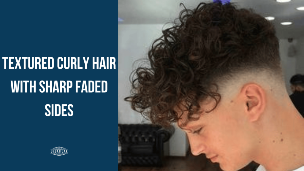 Textured Curly Hair with Sharp Faded Sides