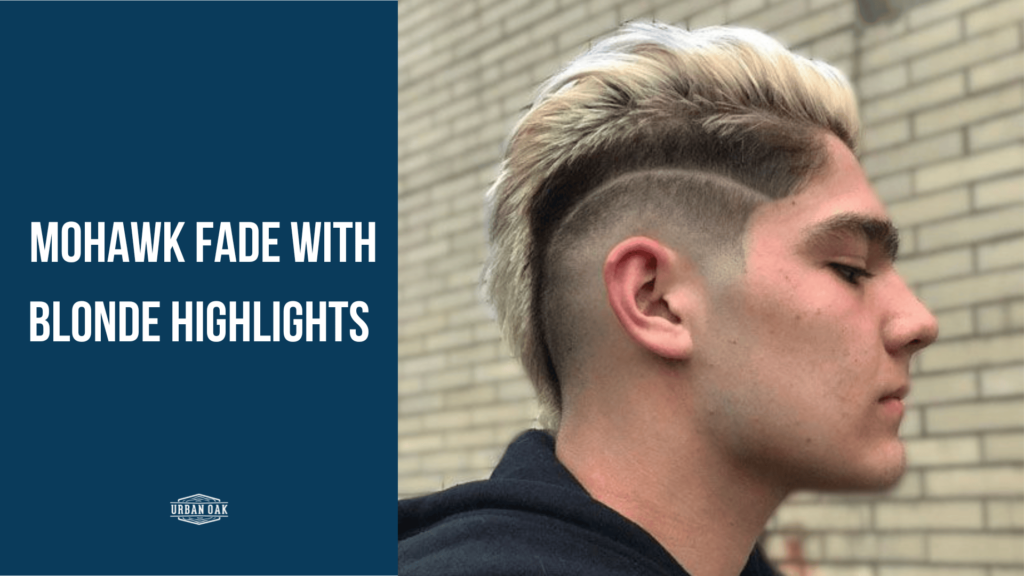  Mohawk fade with blonde highlights
