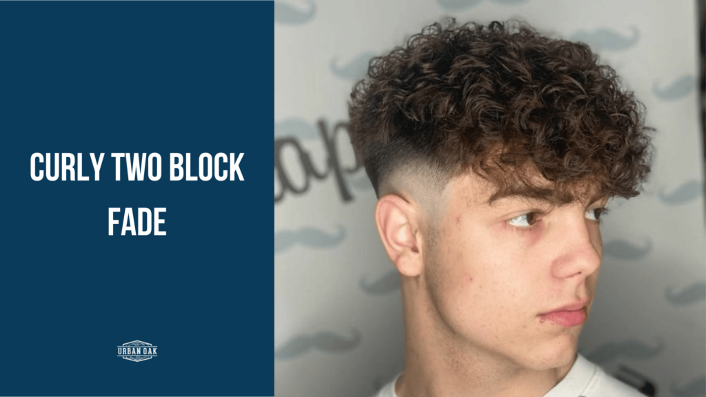 Curly two block fade